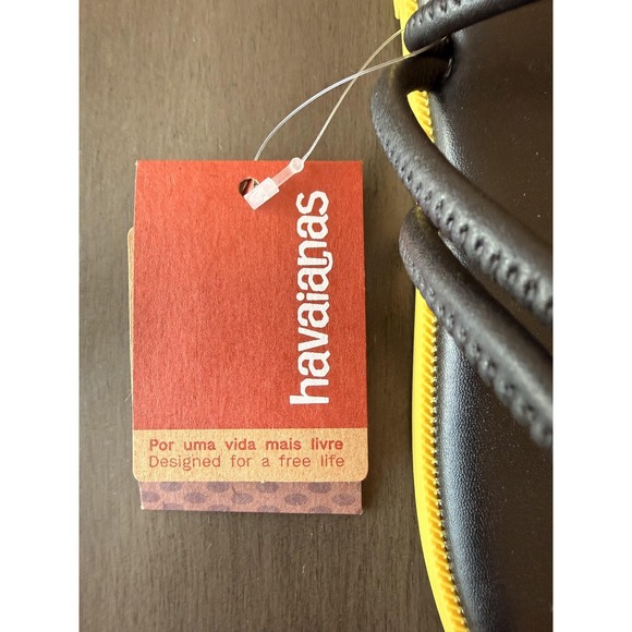Havaianas Una Pitanga Sandals Womens Black Rubber Strappy Flat Size 11 - Picture 5 of 16